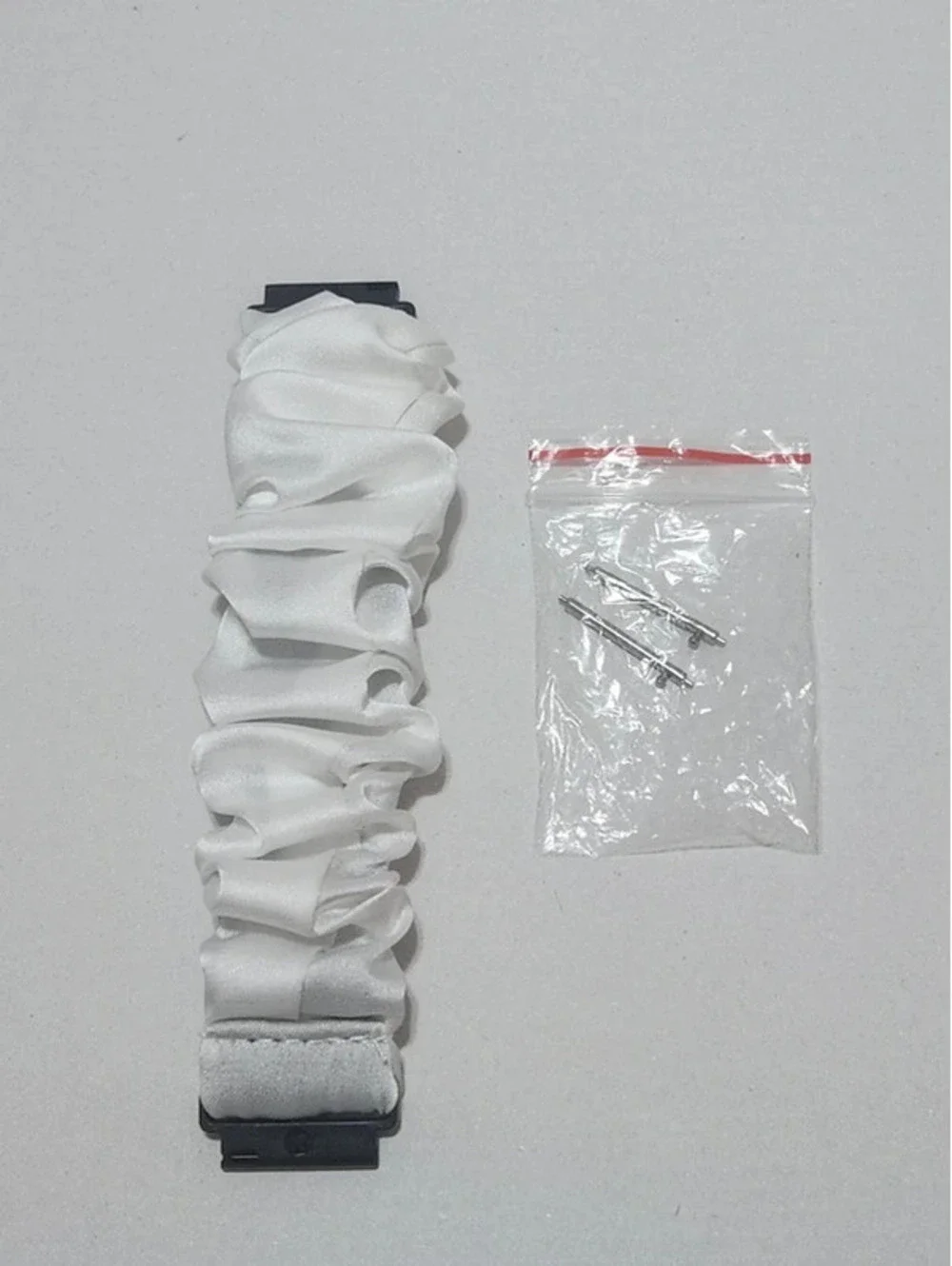 Scrunchies Watch Band for 20mm, Compatible with Samsung 7, 6, 5, 4  Color: White